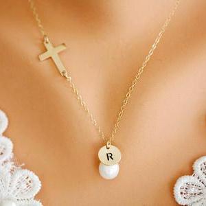 14k Gold Filled Cross Necklace,blessed..