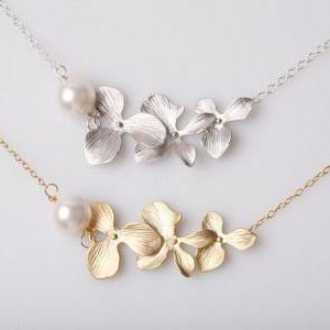 Set of 6,Bridesmaid necklace,Orchid..