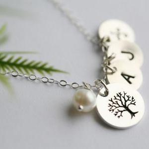 Family Tree Necklace,Custom monogra..
