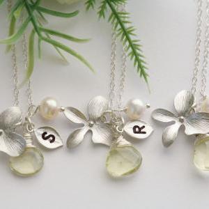 Set of 6,Orchid flower Necklace,lea..