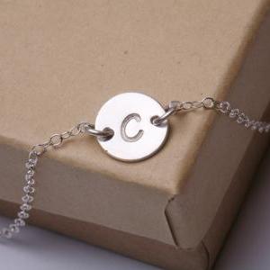 Initial Necklace, Tiny Initial Char..