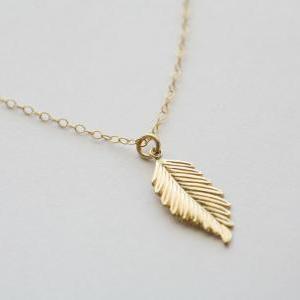 Gold Feather Necklace,layering Necklace,jennifer..