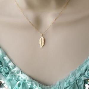 Gold Feather Necklace,layering Necklace,jennifer..