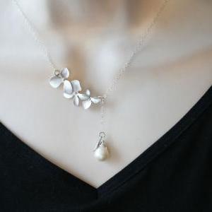 Orchid Flower necklace,Custom birth..