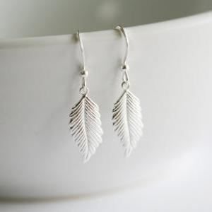 Sterling Silver Feather Earrings,fall Autumn..