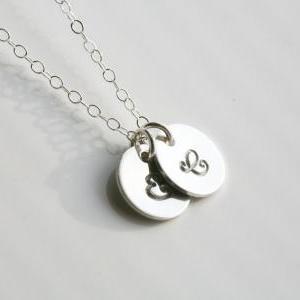 Two Initials Necklace,sterling..