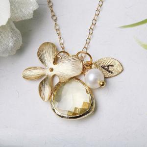 Orchid Flower,stone In Bezel,bridesmaid..
