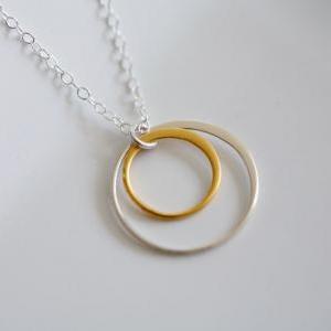 Gold Mix Silver,circle Necklace,karma Necklace,..