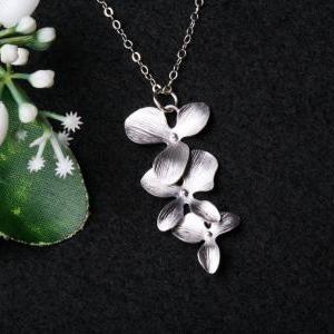 Orchid Flower Necklace,Triple Orchi..