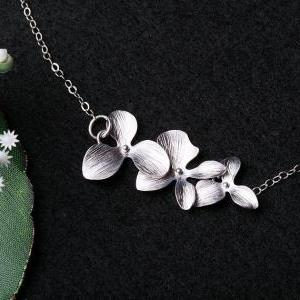 Orchid Flower Necklace,Triple Orchi..
