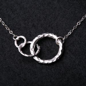 Circle Necklace,Triple hammered cir..