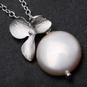 FreshWater Coin Pearl and Orchid Fl..