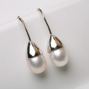 Classic Aaa Grade Freshwater Pearl Sterlig Silver..