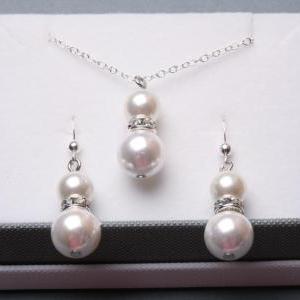 Bridesmaid jewelry set, Shell Pearl..