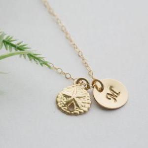 Sand Dollar necklace,14k Gold fill ..