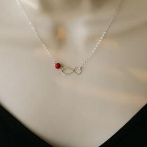 Infinity and birthstone sterling si..