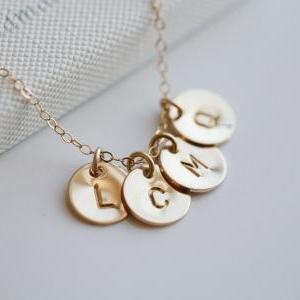 Four Initials Gold Filled Necklace,family..