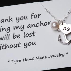 Heart Initial,anchor Necklace,anchor With Heart..