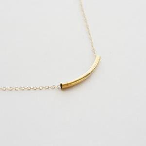 Entirely In 14k Gold Filled,gold Bar Necklace,..