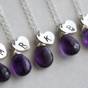 Set Of 5,custom Initial And Birthstone Sterling..