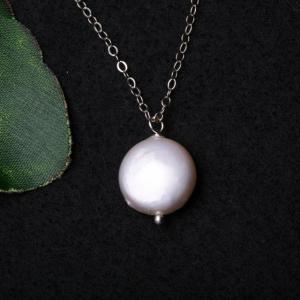 Fresh Water Coin Pearl Sterling Sil..