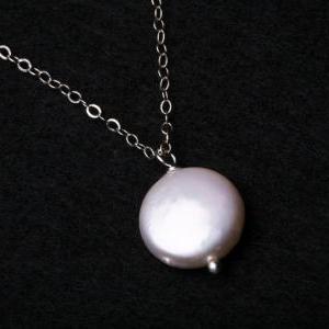 Fresh Water Coin Pearl Sterling Silver..