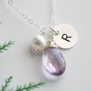 Initial Necklace, Sterling Silverr Initial Disc..