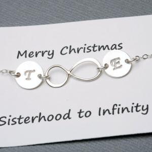 Sisterhood,infinity Initial Bracelet,initial..