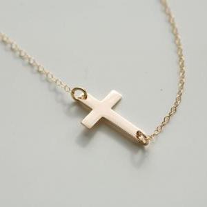 Gold Filled Tiny Cross Necklace,blessed..