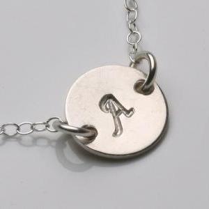 Monogram Initial Necklace, Tiny Initial Charm..