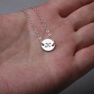 Monogram Initial Necklace, Tiny Initial Charm..