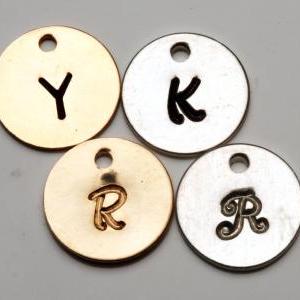 Four Initial Letter Discs Necklace,custom..