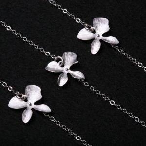 Bridesmaid Gifts,6 Sets.orchid Flower Sterling..