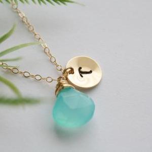 Initial Necklace,custom Gold Filled Initial Disc..