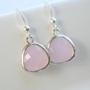 Soft Pink,rose Pink Stone Sterling Silver..