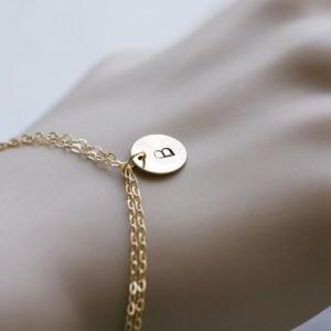 Gold Fill Bracelet,initial Bracelet,initial Letter..