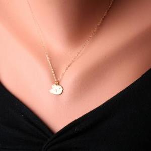 Bird Initial Necklace,gold Filled,mother..