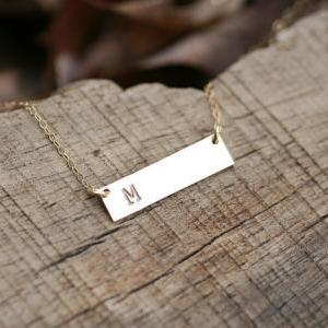 Personalized Bar Necklace, Initial Bar Monogram..