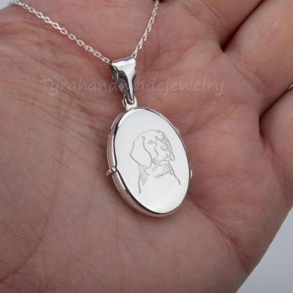 Engraved Rose Gold Oval Locket With Photo,memorial..