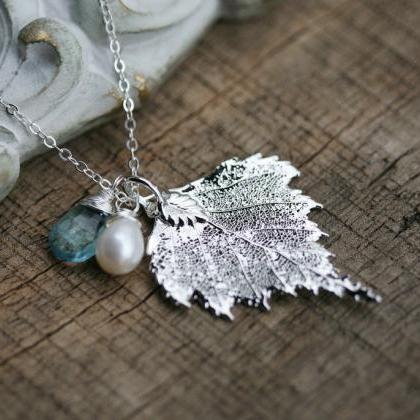 Birch Leaf Necklace,real Leaf Necklace,custom..