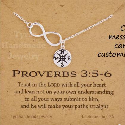 Silver Gold Infinity Compass Lariat..