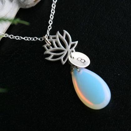October Birthstone,opal,custom Initial And..