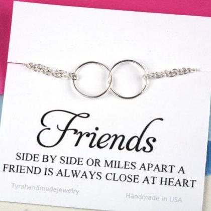 Friends Bracelet With Note Card,karma Charm..