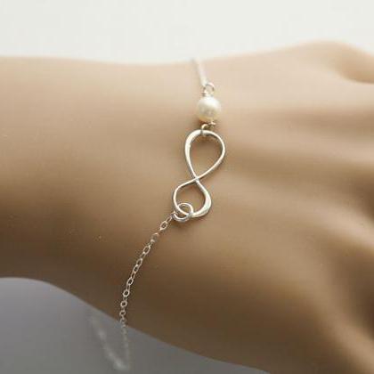 Mother Daughter Infinity Charm Bracelet Set,gift..