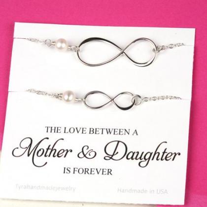Set Of Two,mother Daughter Infinity Charm..