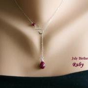 Personalized Infinity necklace,July ruby birthstone,Monogram Necklace,Lariat Y necklace,Wedding Jewelry,Bridal,Leaf jewelry