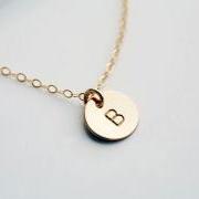 Custom Initial GOLD Filled Necklace, Tiny Initial Letter charm, Everyday daily Jewelry, Birthday, Bridesmaids Jewelry