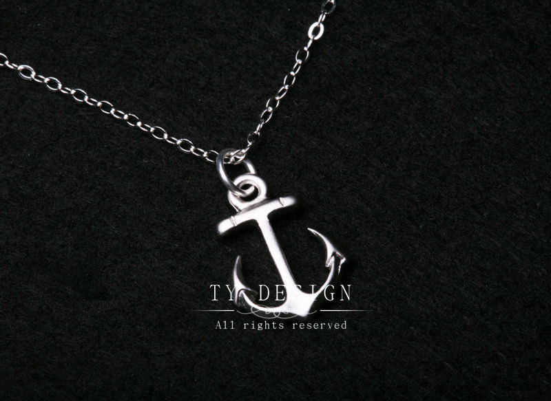 Anchor Charm Necklace,sterling Silver Necklace,simple Daily Jewelry,ocean Love,beach Theme,hope,blessed