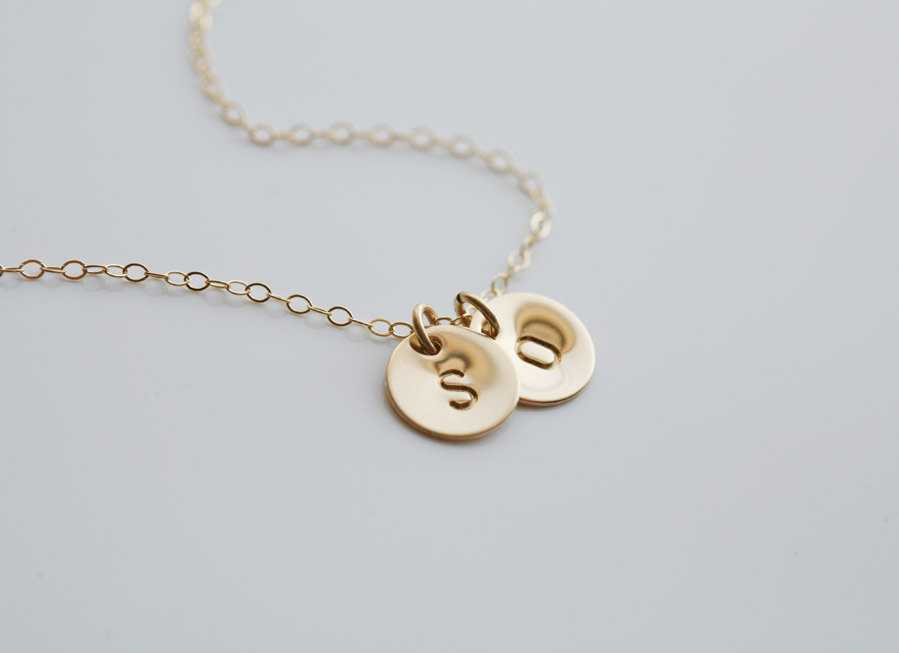 Customize TWO initial Necklace,14k GOLD Filled, Family, Couple,Birthday,Best Friend, Kid, Sisterhood, Mother's Jewelry