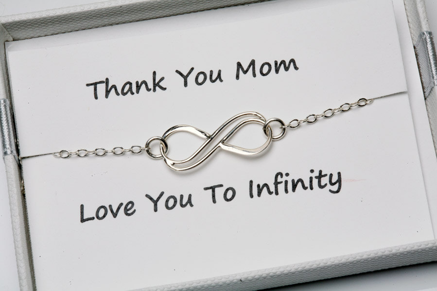 Mother infinity love bracelet,Grandma,Mother jewelry,Mother of groom,Custom birthstone,Thank you card,greeting